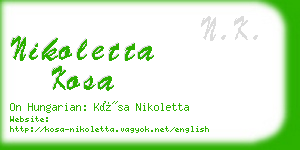 nikoletta kosa business card